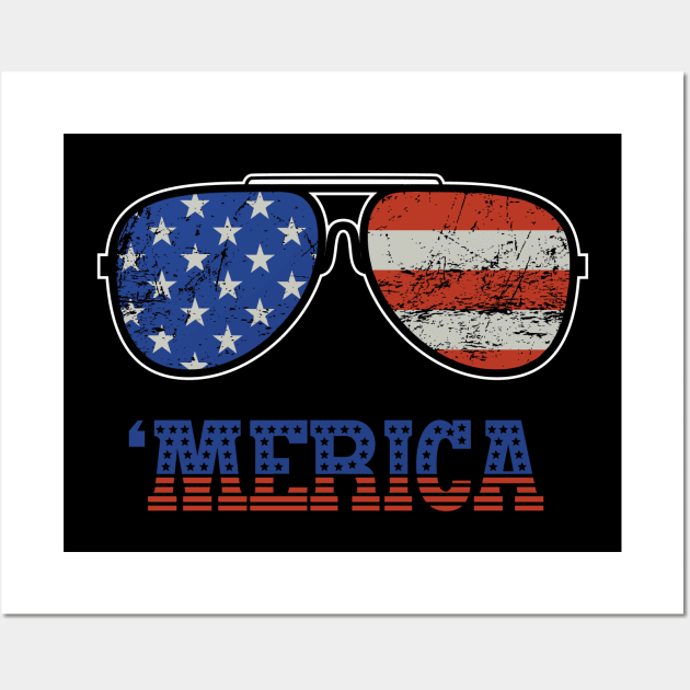 Merica Sunglasses Wall Art by sevalyilmazardal